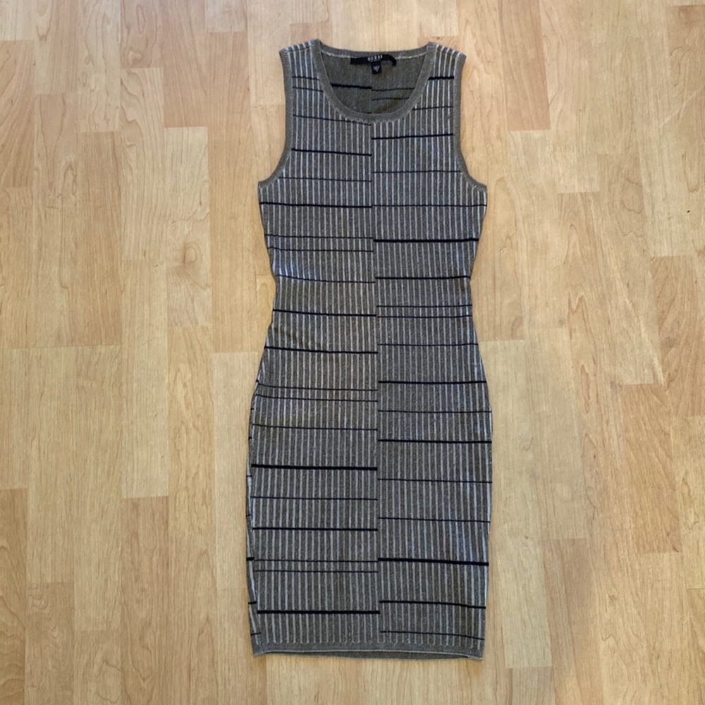 Striped guess body con dress